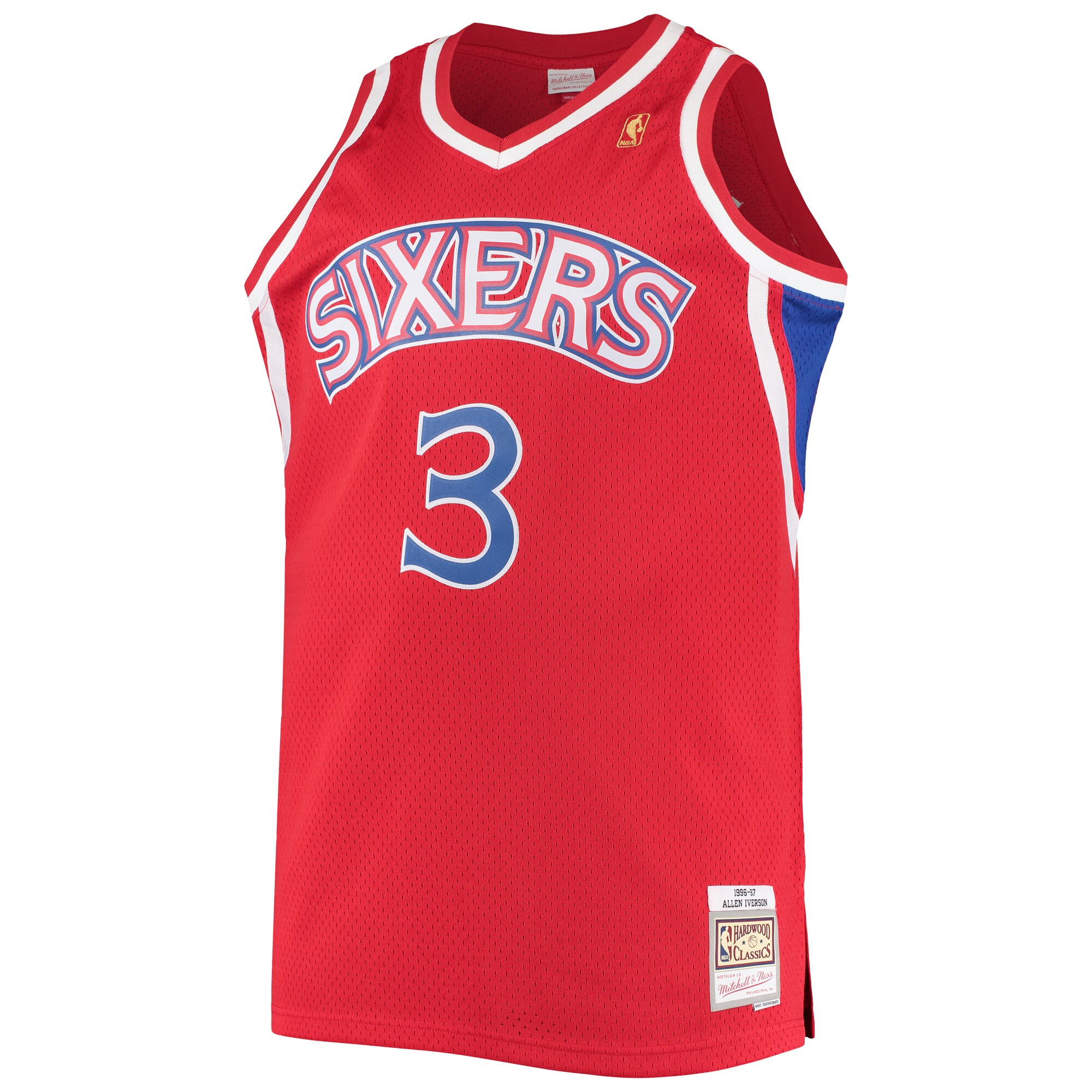 Allen Iverson Philadelphia 76ers Mitchell & Ness 1996\/97 Big & Tall Hardwood Classics Swingman Jersey - Red