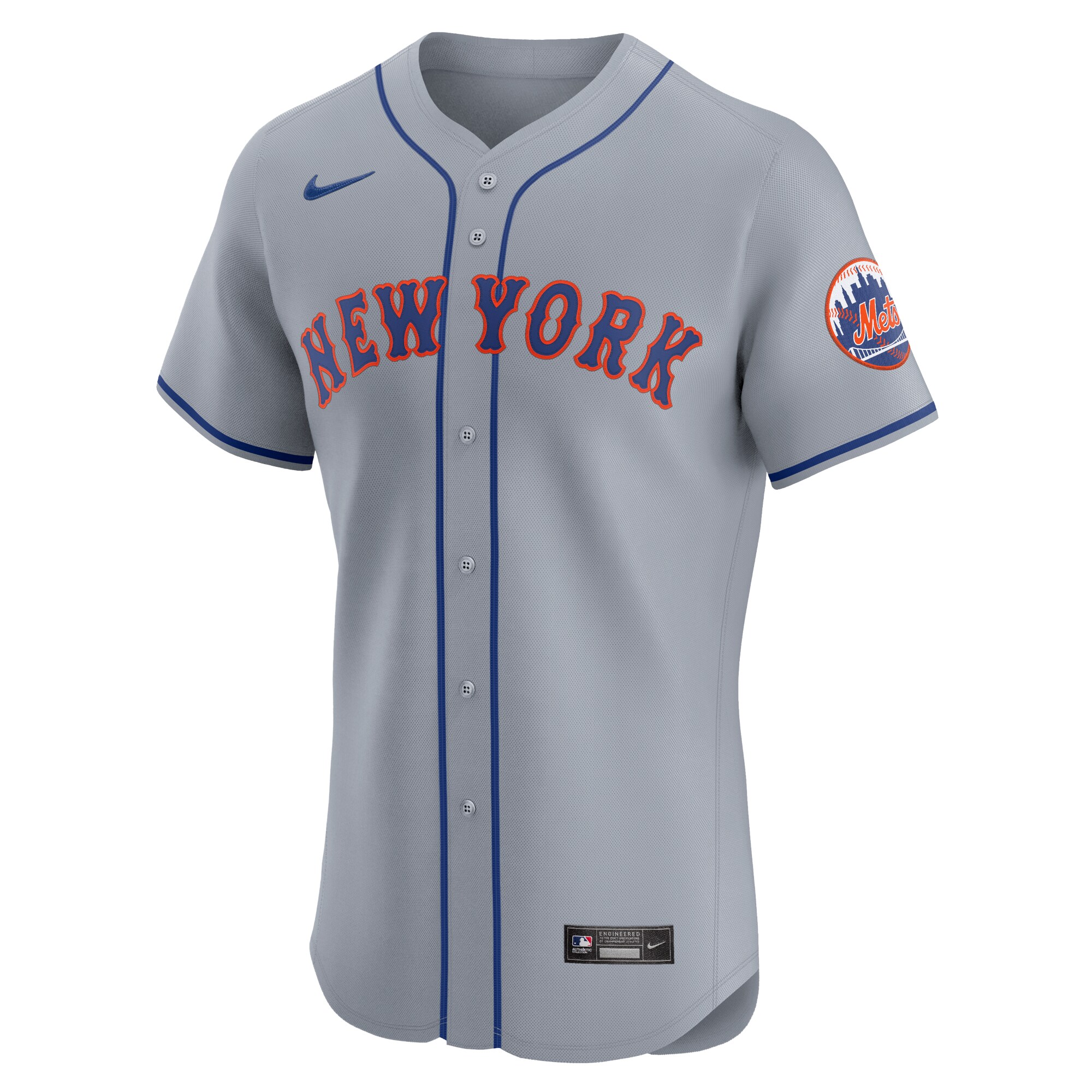 New York Mets Nike Road Vapor Premier Elite Patch Jersey - Gray