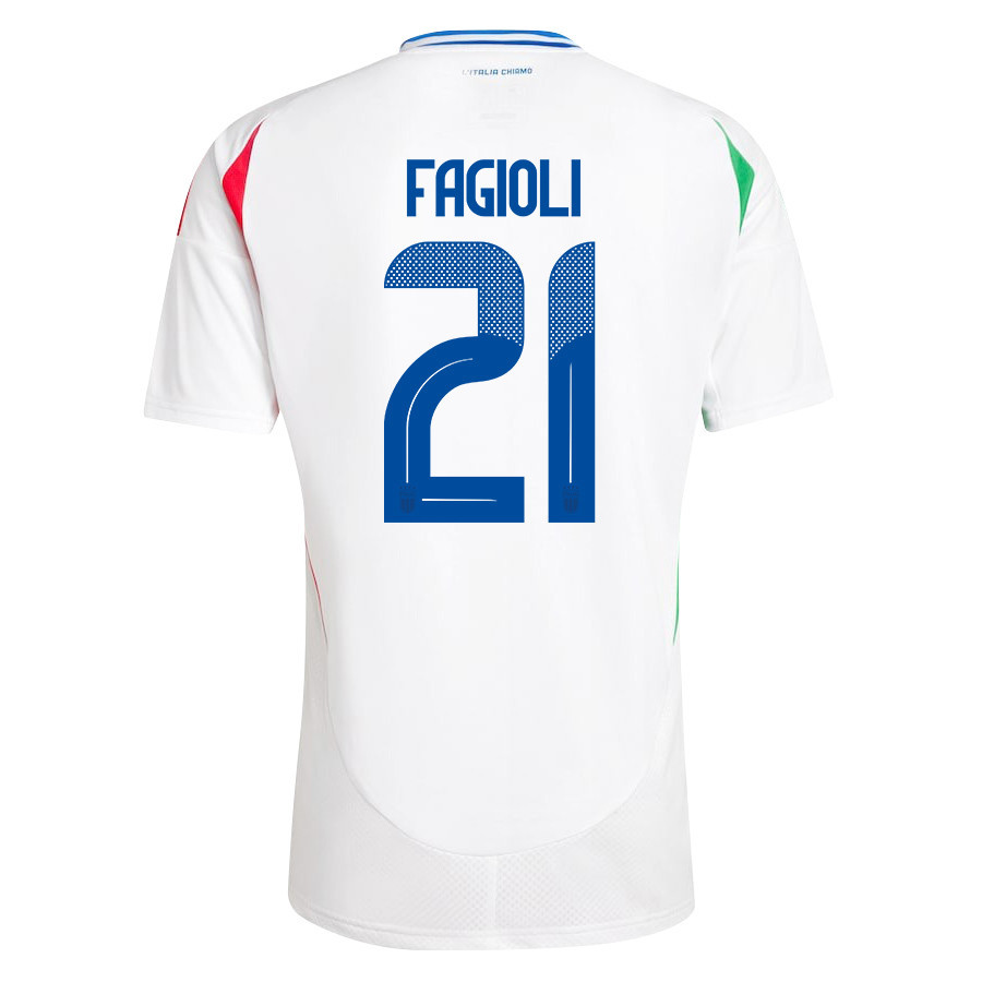 Nicolo Fagioli 21 Italy National Team 2024/25 Away Men Jersey - White