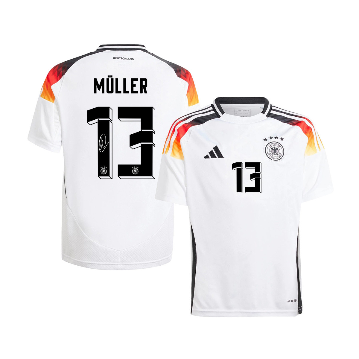 Thomas Müller 13 Signed Germany National Team 2024/25 YOUTH Jersey Autographed - Home