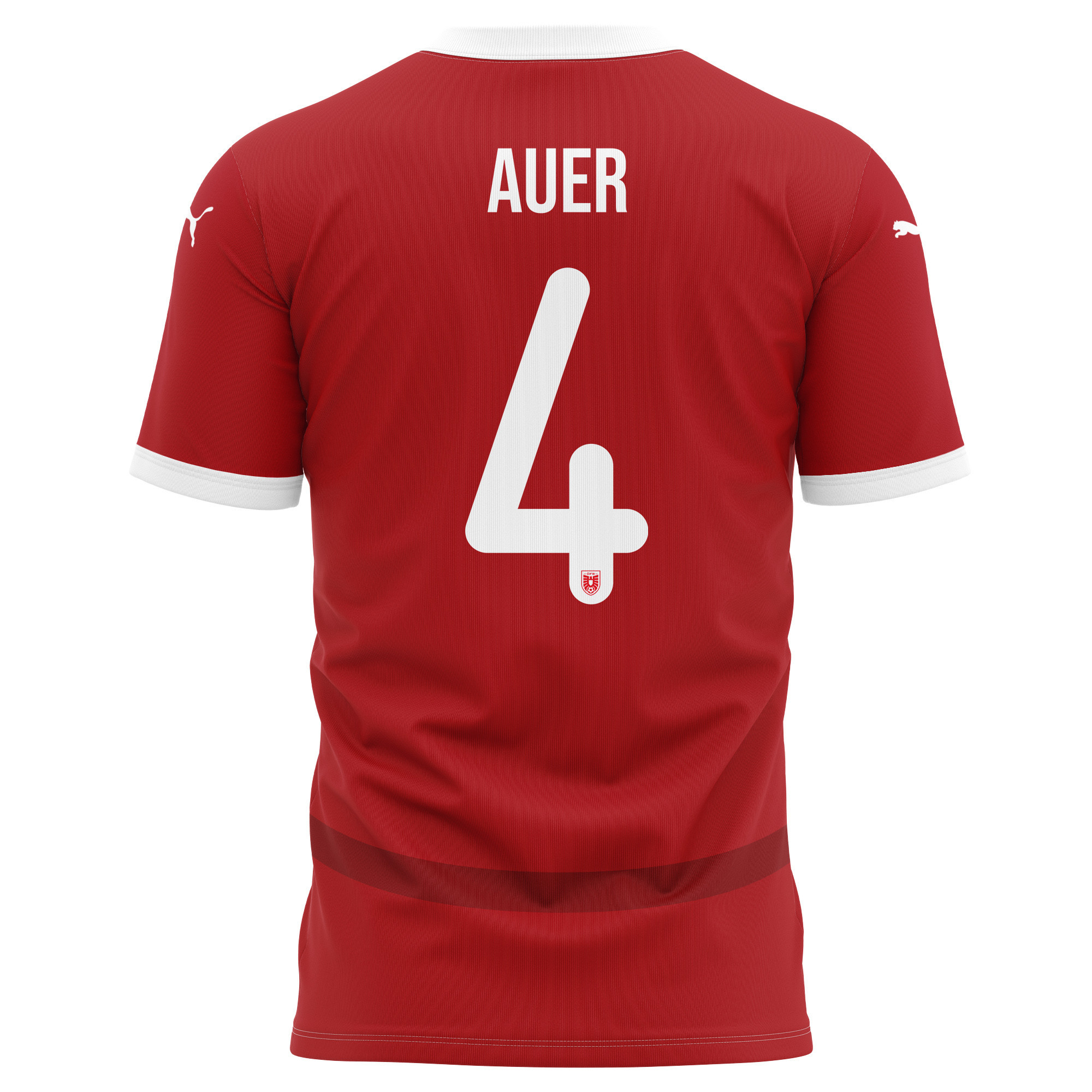 Jonas Auer 4 Austria National Team 2024/25 Home Kits AOP T-shirt - Red
