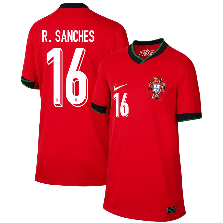 Renato Sanches 16 Portugal National Team 2024/25 Home YOUTH Jersey - Red