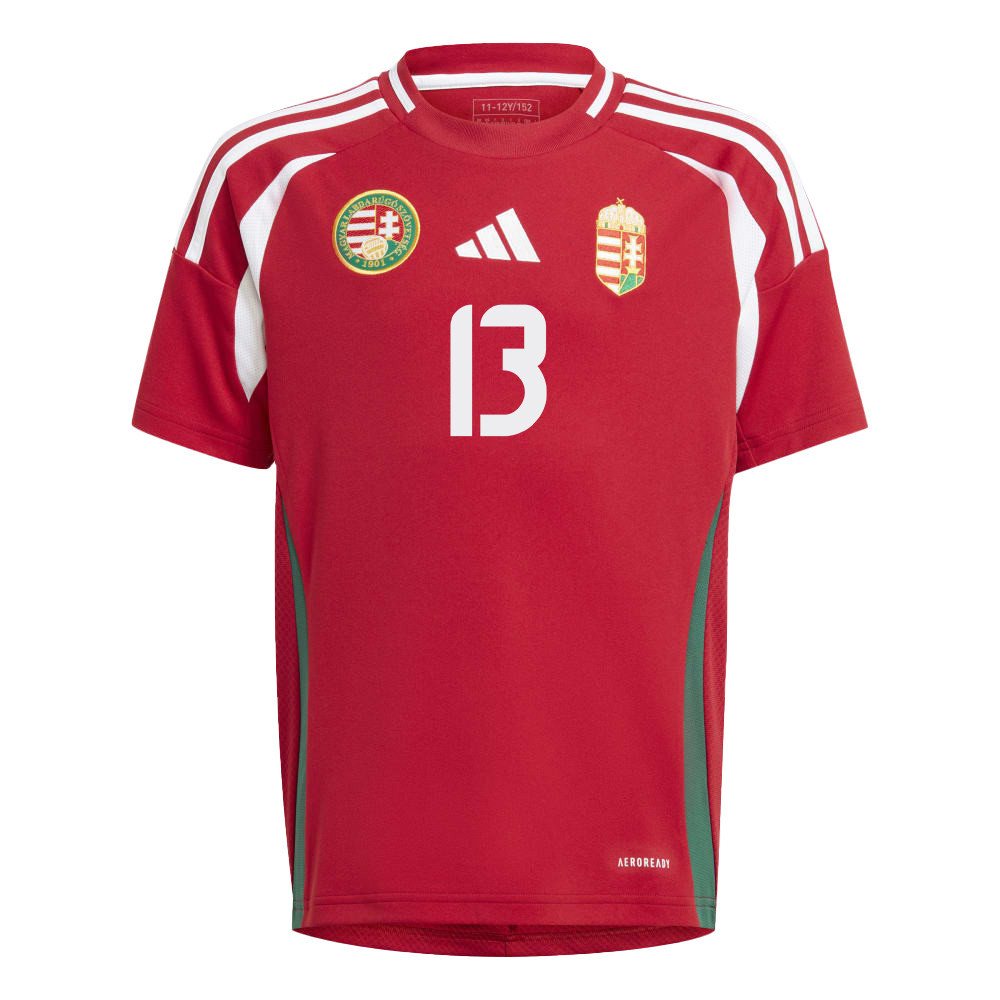 Zsolt Kalmár 13 Hungary National Team 2024/25 Home YOUTH Jersey - Red