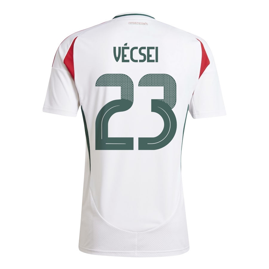 Bálint Vécsei 23 Hungary National Team 2024/25 Away Men Jersey - White