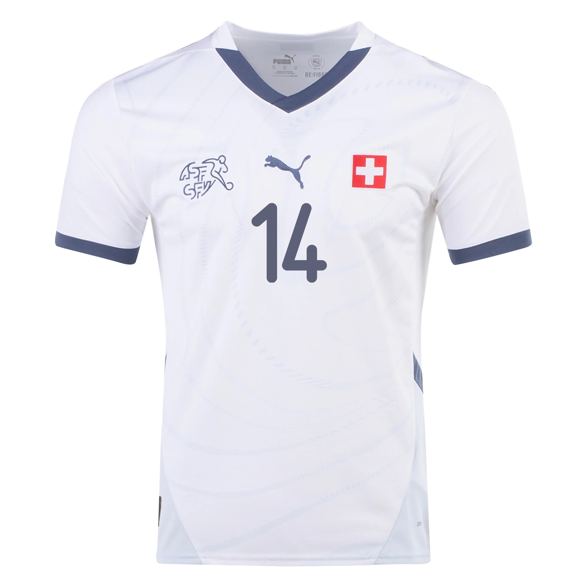 Steven Zuber 14 Switzerland National Team 2024/25 Away Men Jersey - White