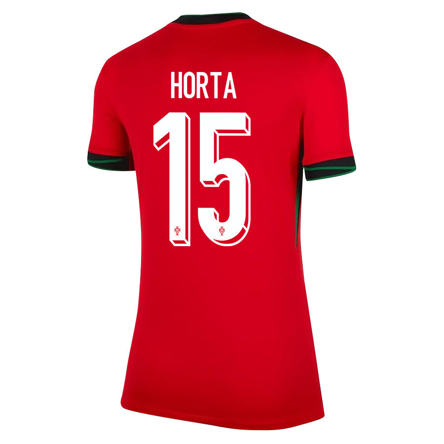 Ricardo Horta 15 Portugal National Team 2024/25 Home WOMEN Jersey - Red