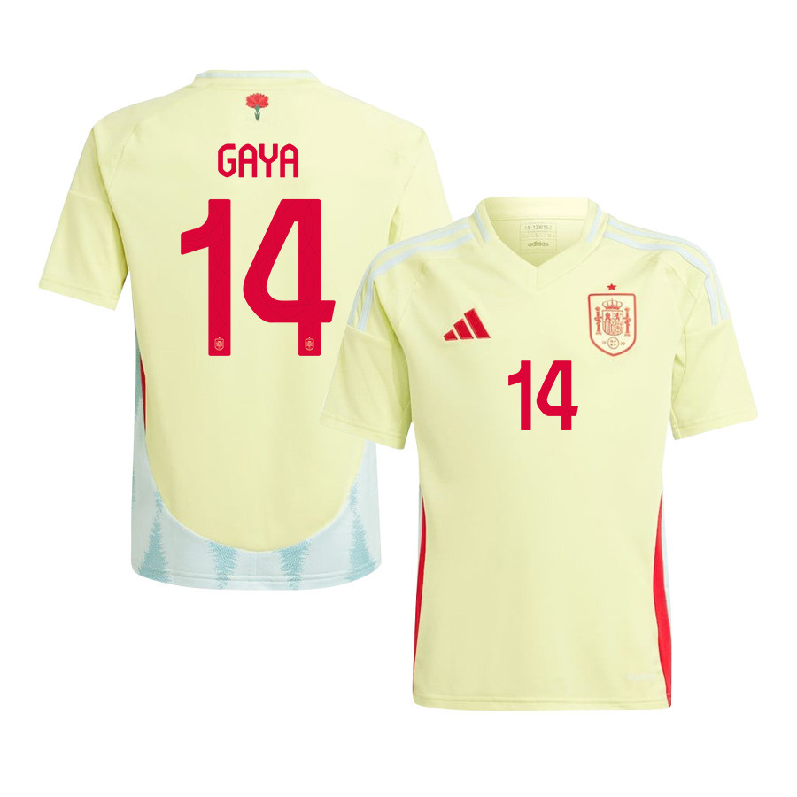 José Gayà 14 Spain National Team 2024 Away YOUTH Jersey - Yellow