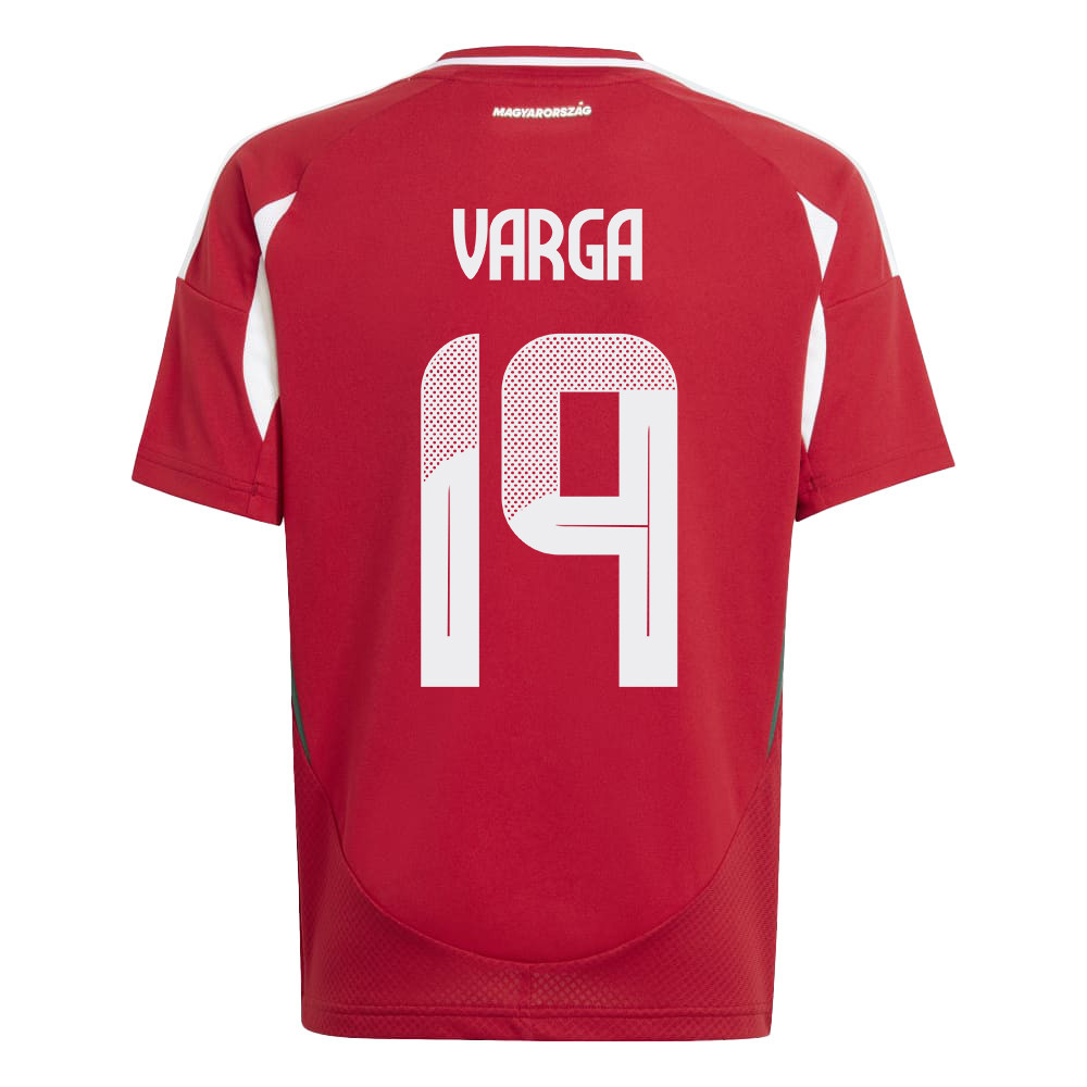 Barnabás Varga 19 Hungary National Team 2024/25 Home YOUTH Jersey - Red