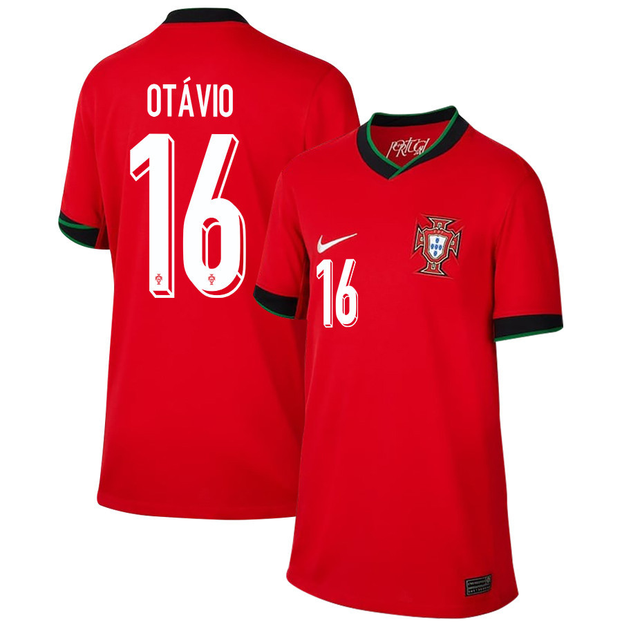 Otávio 16 Portugal National Team 2024/25 Home YOUTH Jersey - Red