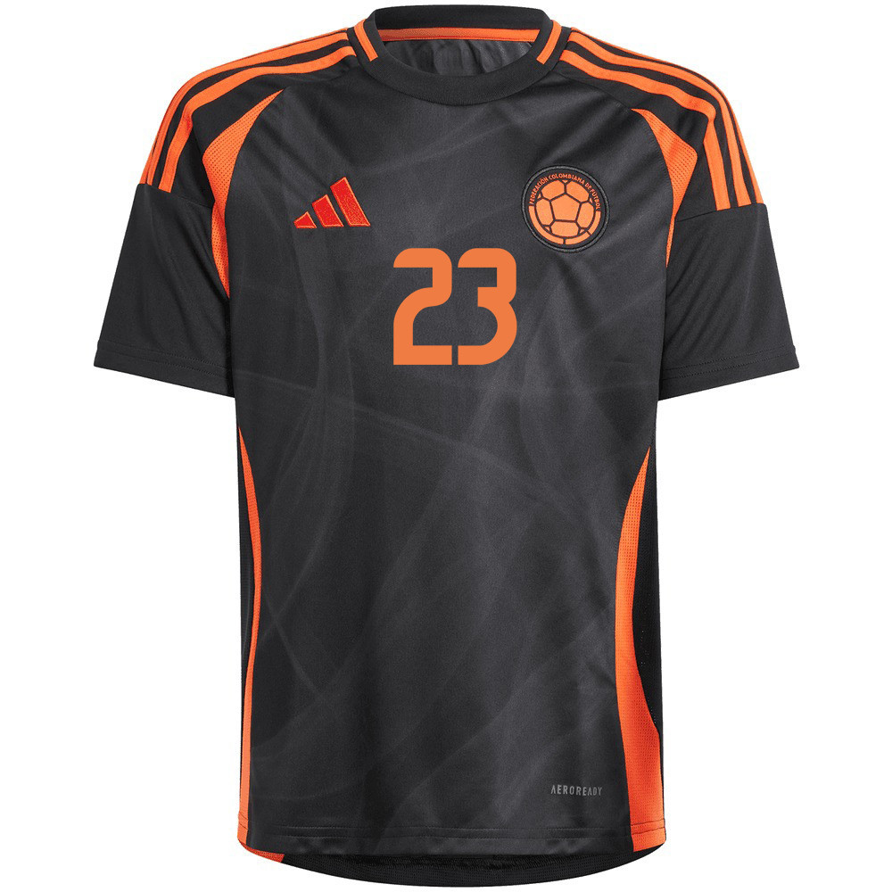 Yaser Asprilla 23 Colombia National Team 2024/25 Away YOUTH Jersey - Black