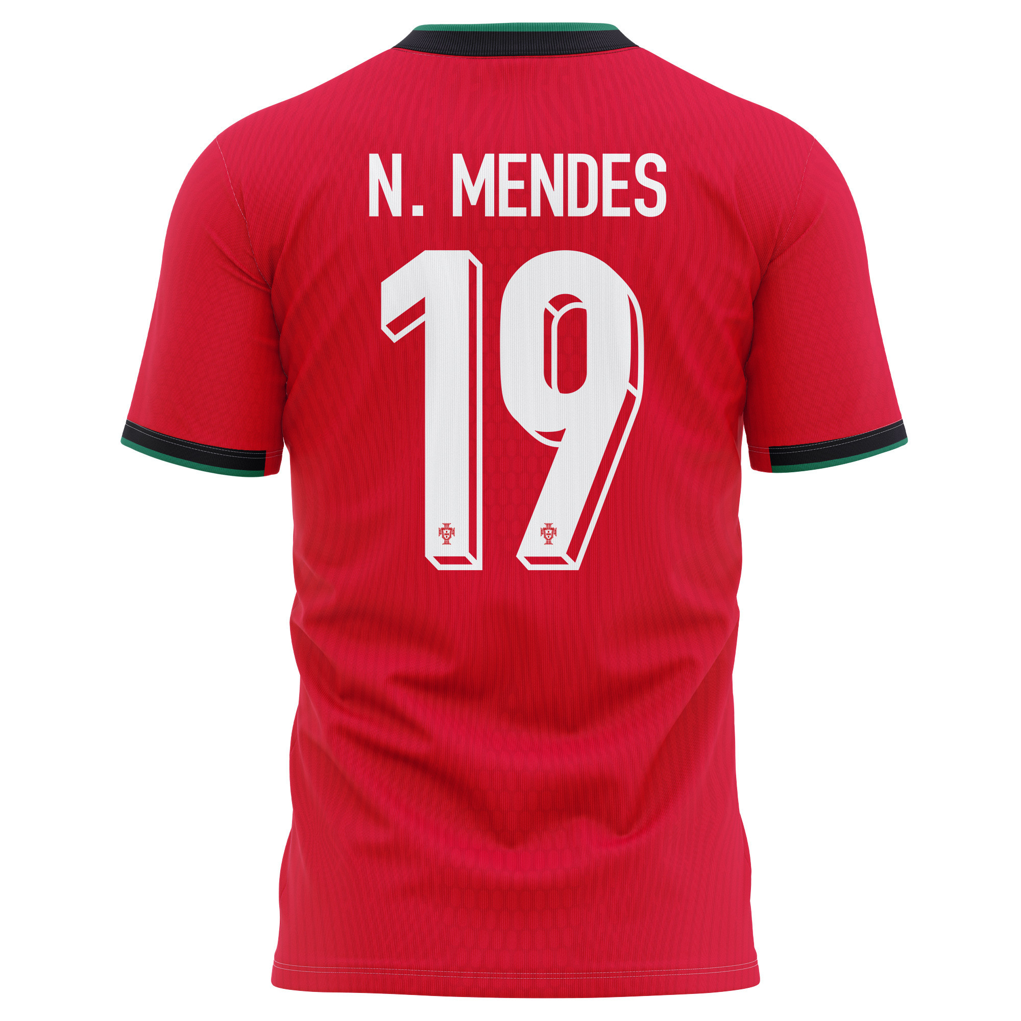 Nuno Mendes 19 Portugal National Team 2024/25 Home Kits AOP T-shirt - Red