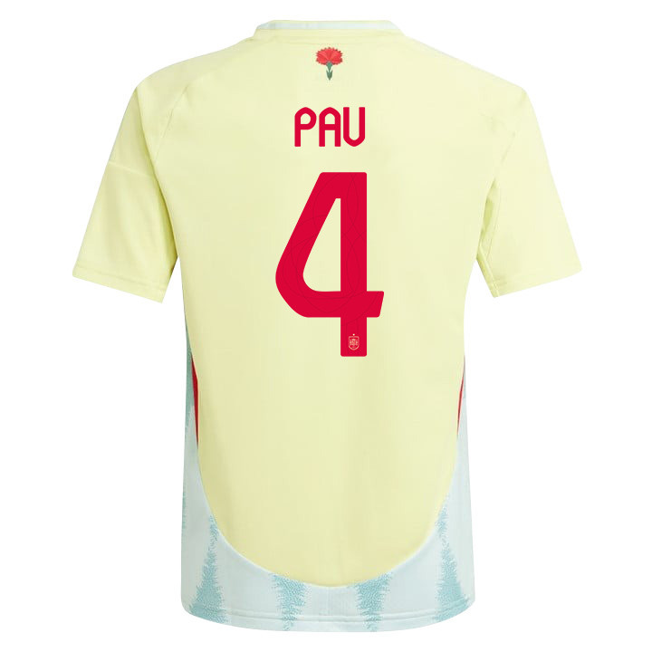 Pau Torres 4 Spain National Team 2024 Away YOUTH Jersey - Yellow
