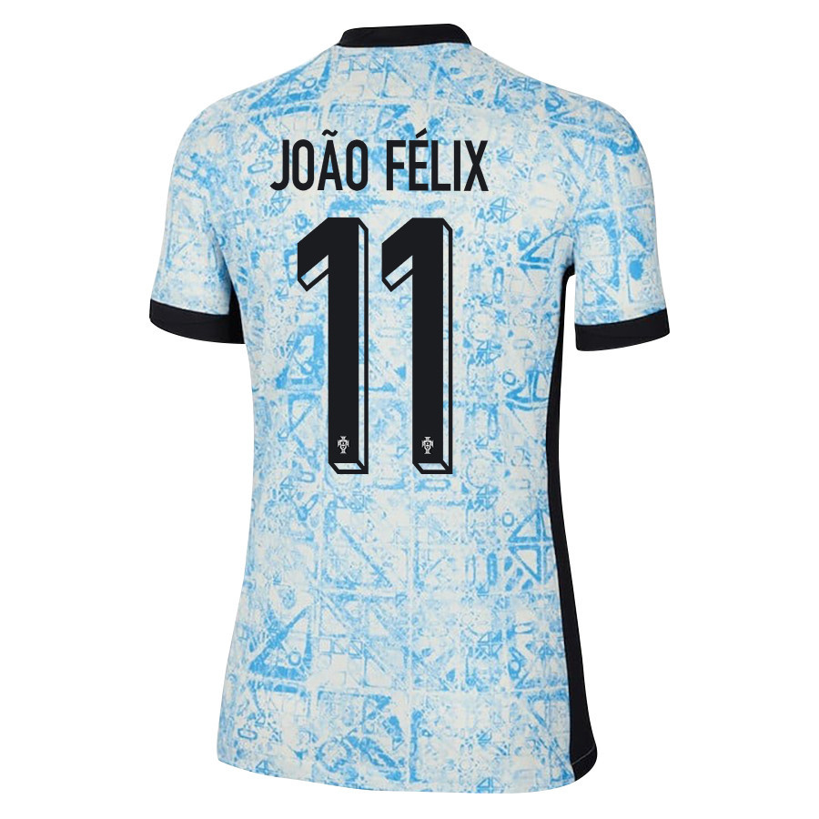 João Félix 11 Portugal National Team 2024/25 Away WOMEN Jersey - Cream/Blue