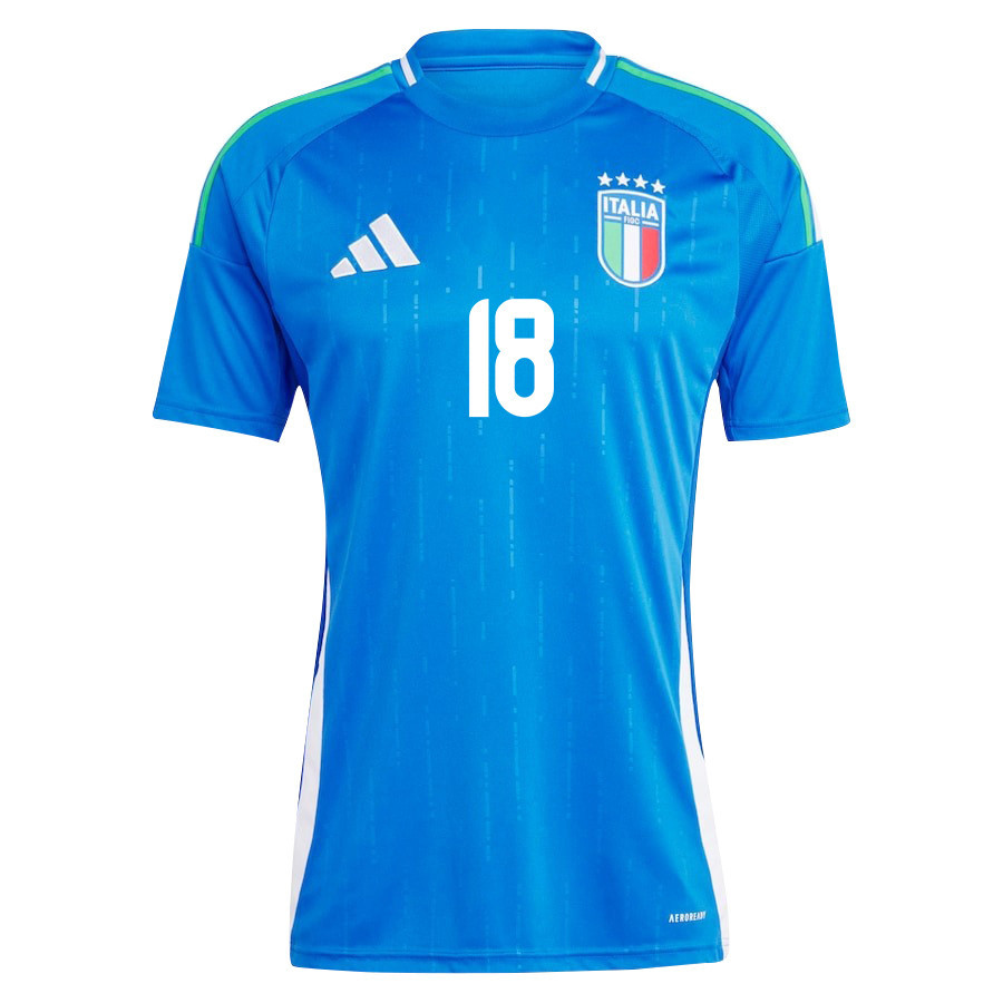 Nicolo Barella 18 Italy National Team 2024/25 Home Men Jersey - Blue