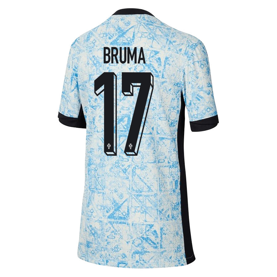 Bruma 17 Portugal National Team 2024/25 Away YOUTH Jersey - Cream/Blue