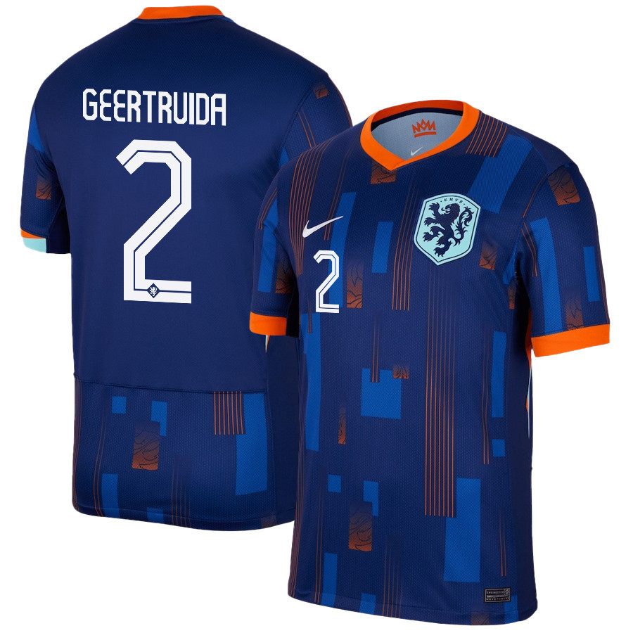 Lutsharel Geertruida 2 Netherlands National Team 2024/25 Away Men Jersey - Navy
