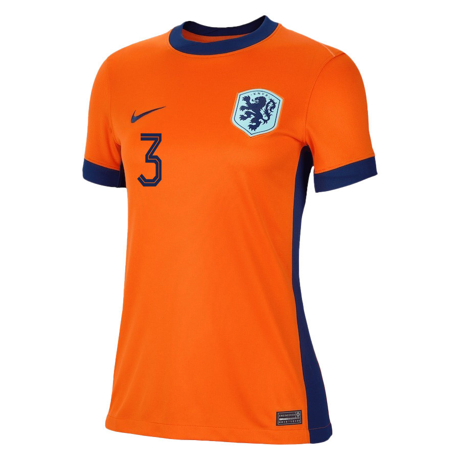 Matthijs De Ligt 3 Netherlands National Team 2024/25 Home WOMEN Jersey - Orange
