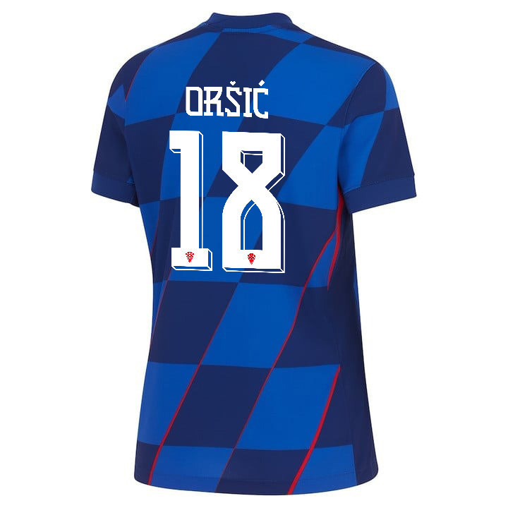 Mislav Oršić 18 Croatia National Team 2024 Away WOMEN Jersey - Blue