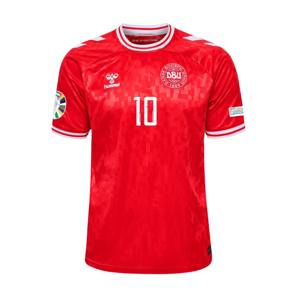 Christian Eriksen 10 Denmark National Team 2024 Home Stadium Men Jersey - Red