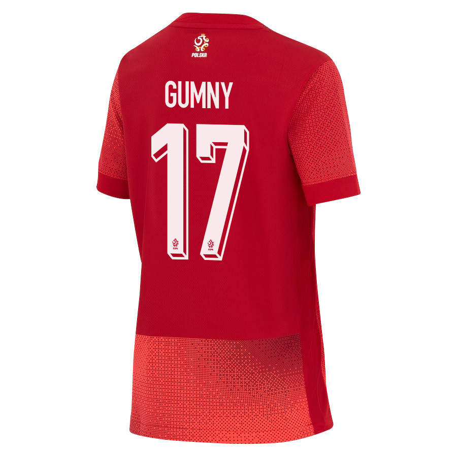 Robert Gumny 17 Poland National Team 2024/25 Away YOUTH Jersey - Red