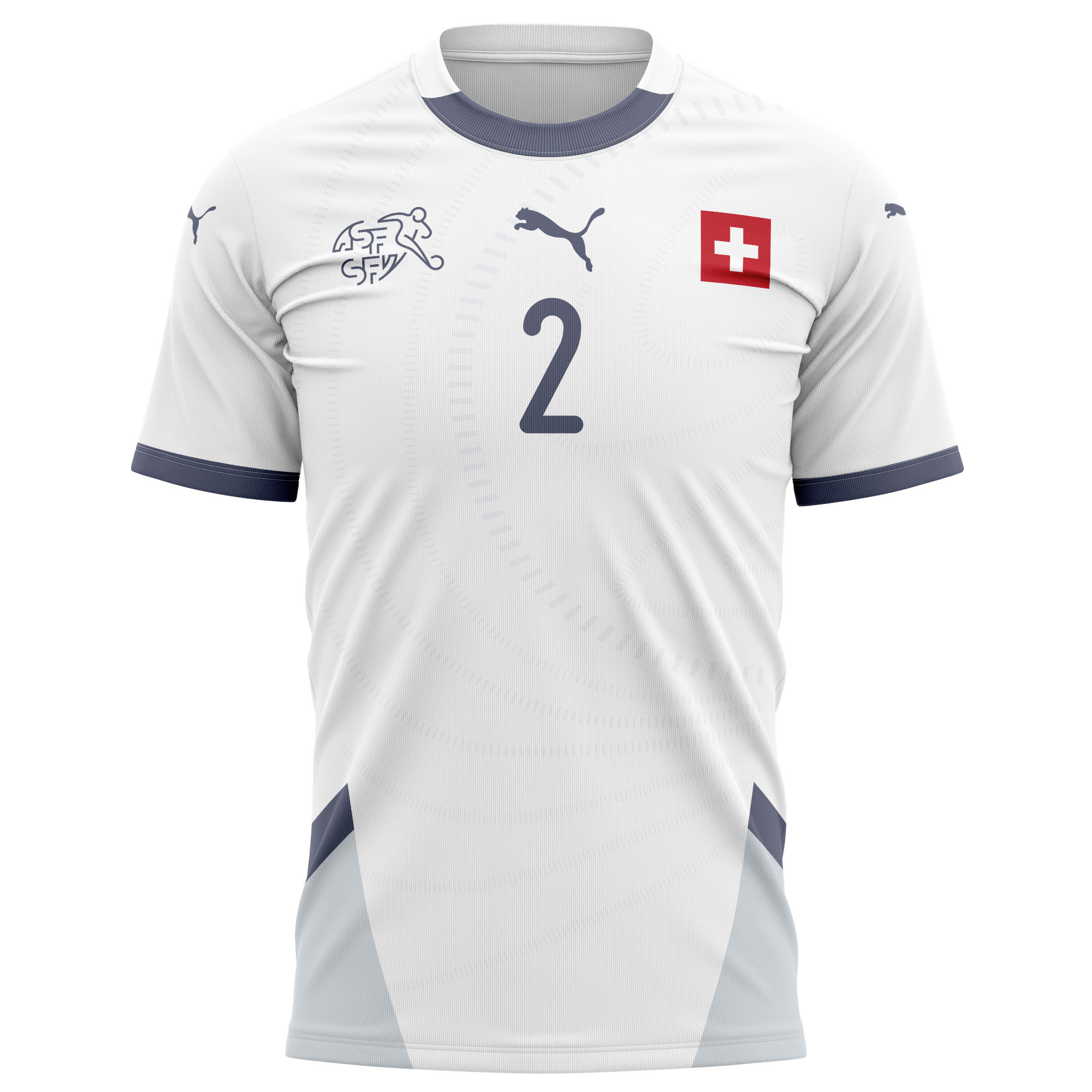 Edimilson Fernandes 2 Switzerland National Team 2024/25 Away Kits AOP T-shirt - White