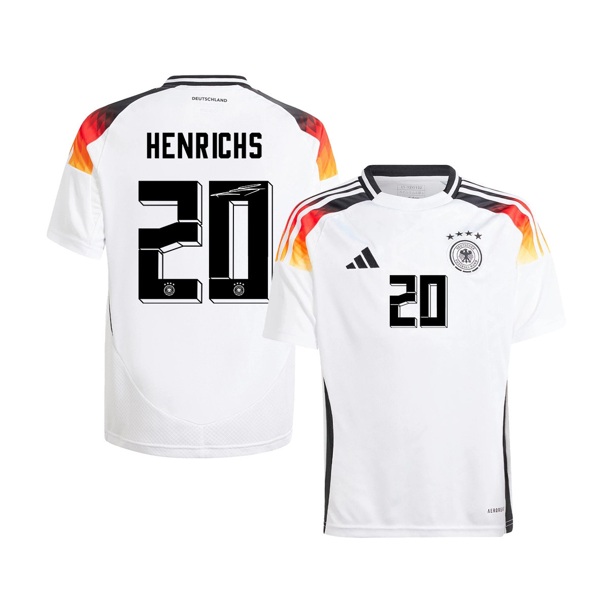 Benjamin Henrichs 20 Signed Germany National Team 2024/25 YOUTH Jersey Autographed - Home