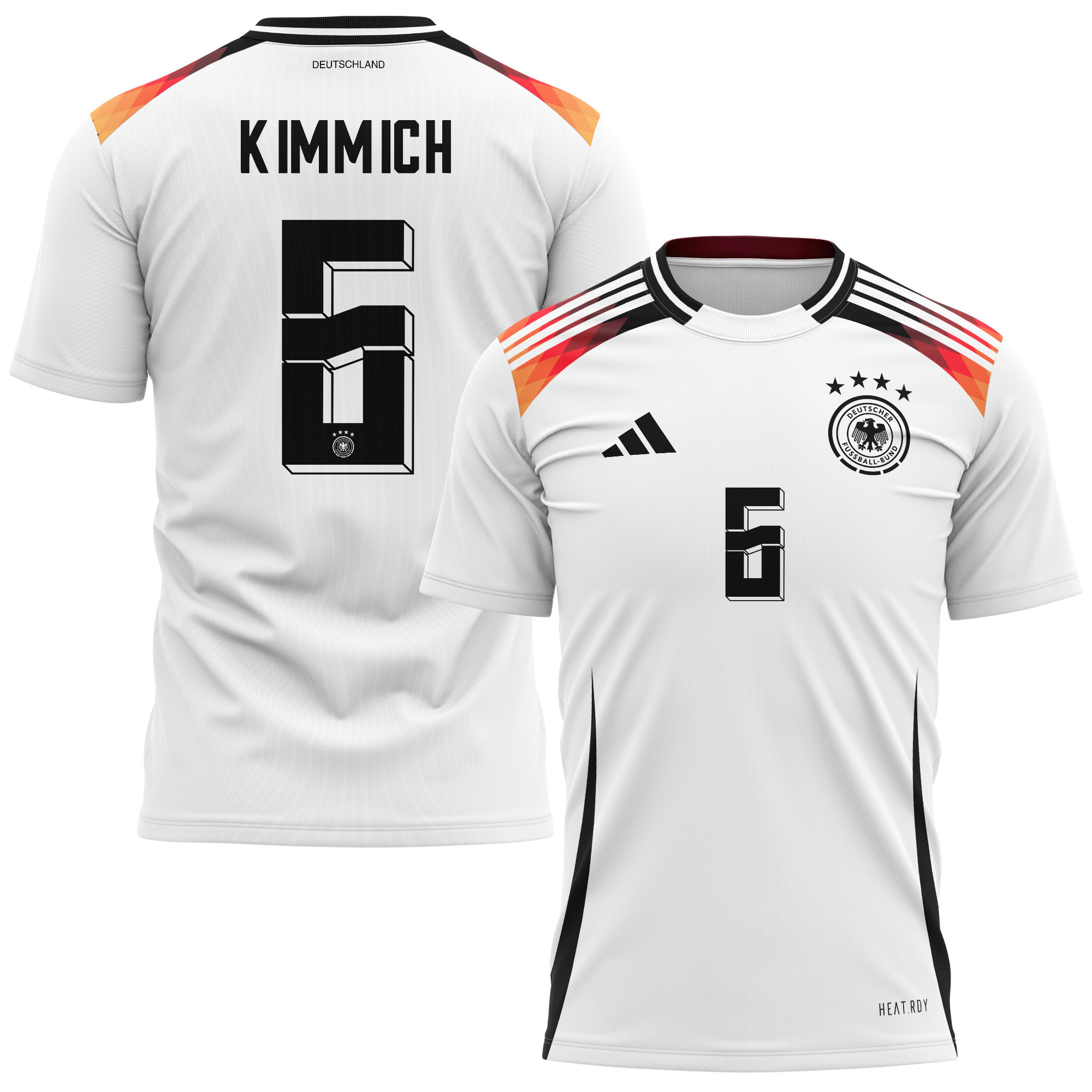 Joshua Kimmich 6 Germany National Team 2024 Home Kits AOP T-shirt - White