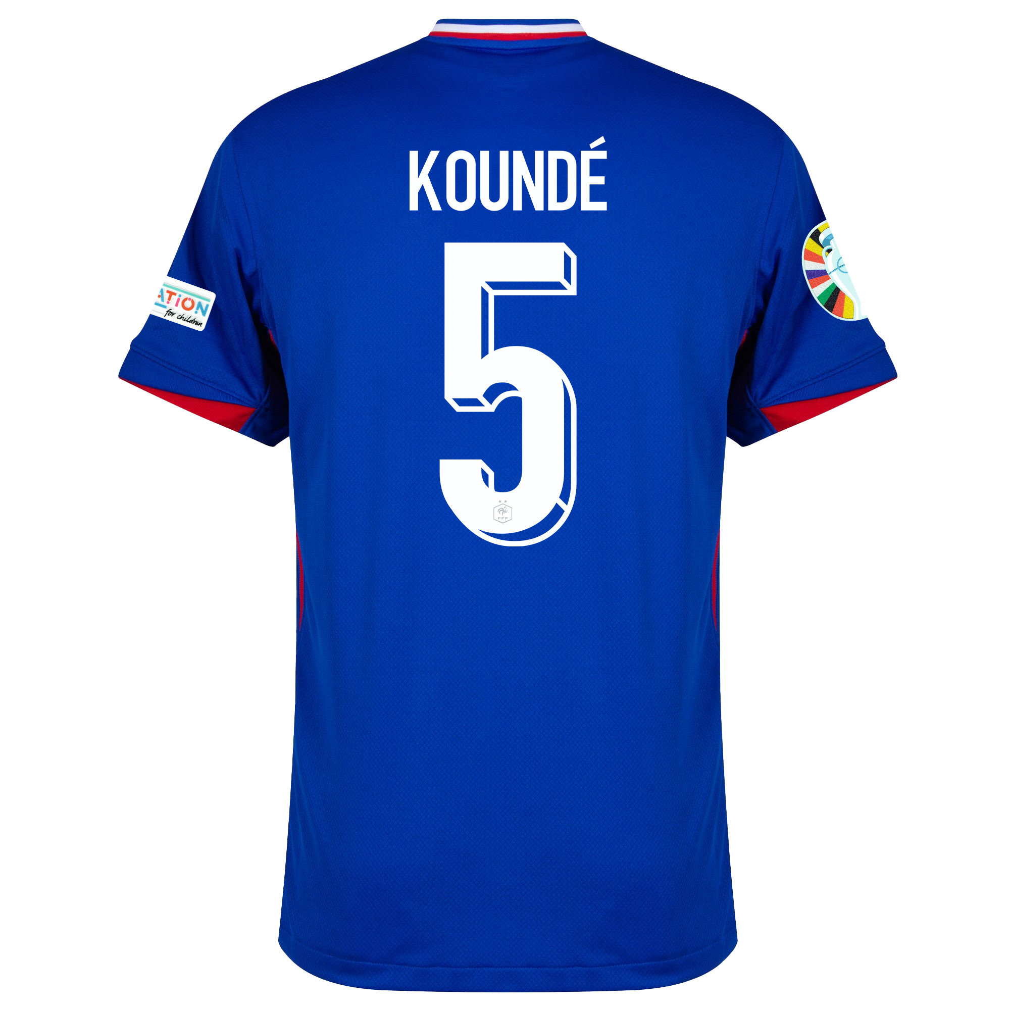 Jules Koundé 5 France National Team 2024/25 Home Jersey - Euro UEFA Patch - Men, Blue