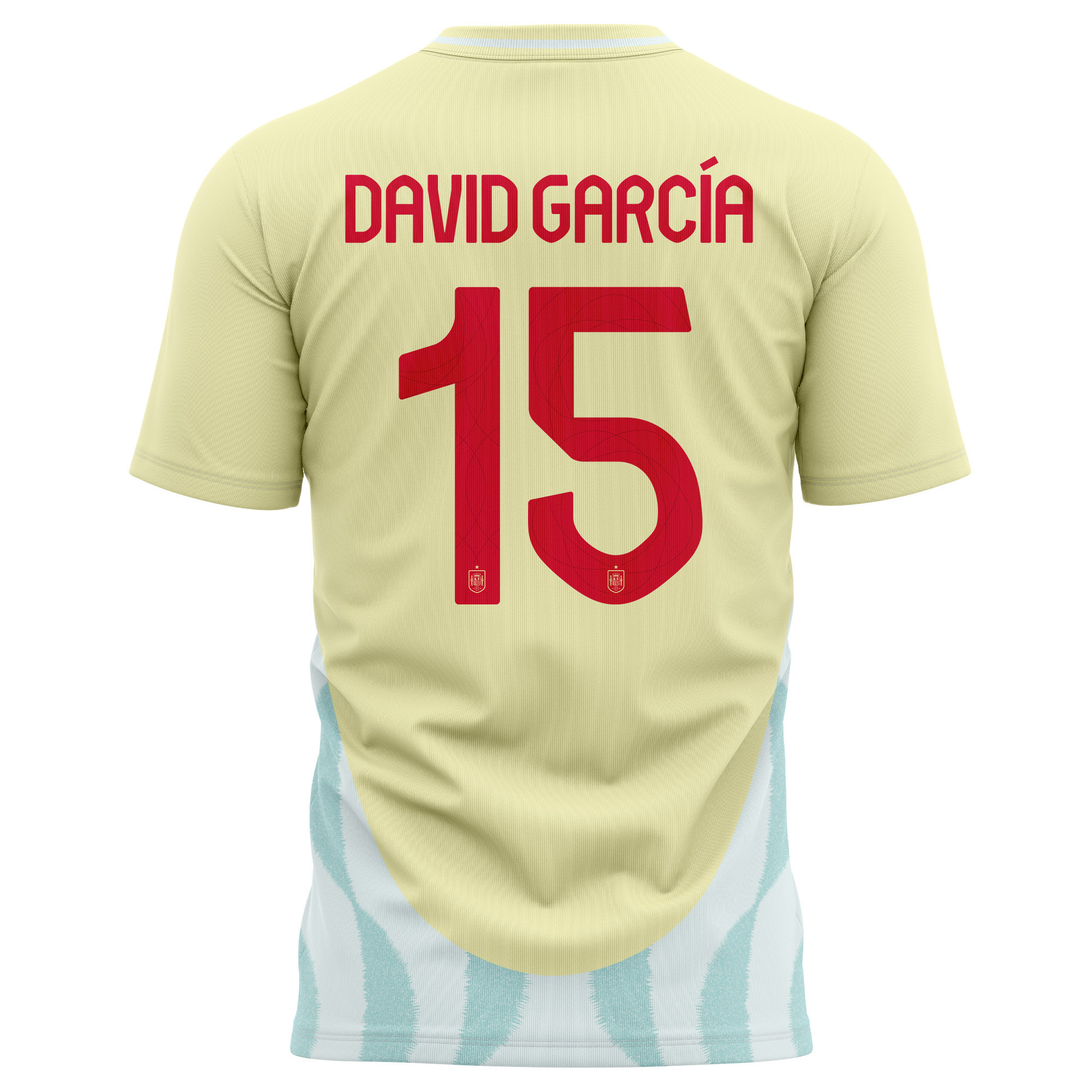 David García 15 Spain National Team 2024 Away Kits AOP T-shirt - Yellow