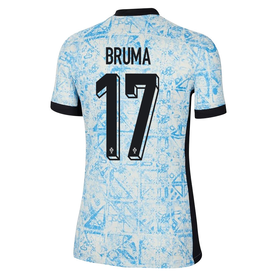 Bruma 17 Portugal National Team 2024/25 Away WOMEN Jersey - Cream/Blue
