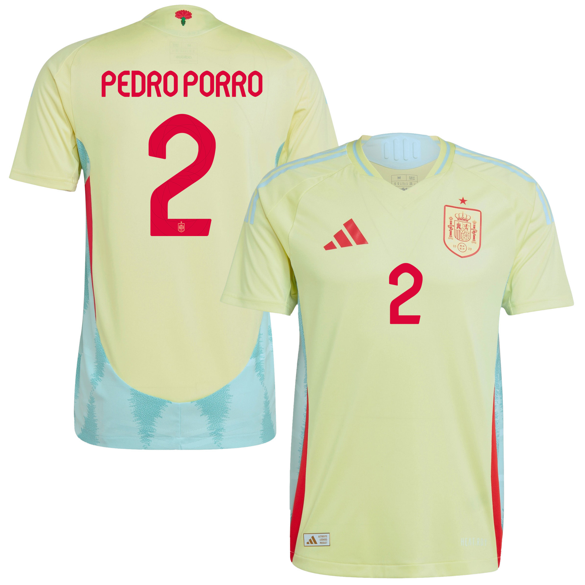Pedro Porro 2 Spain National Team 2024 Away Men Jersey - Yellow
