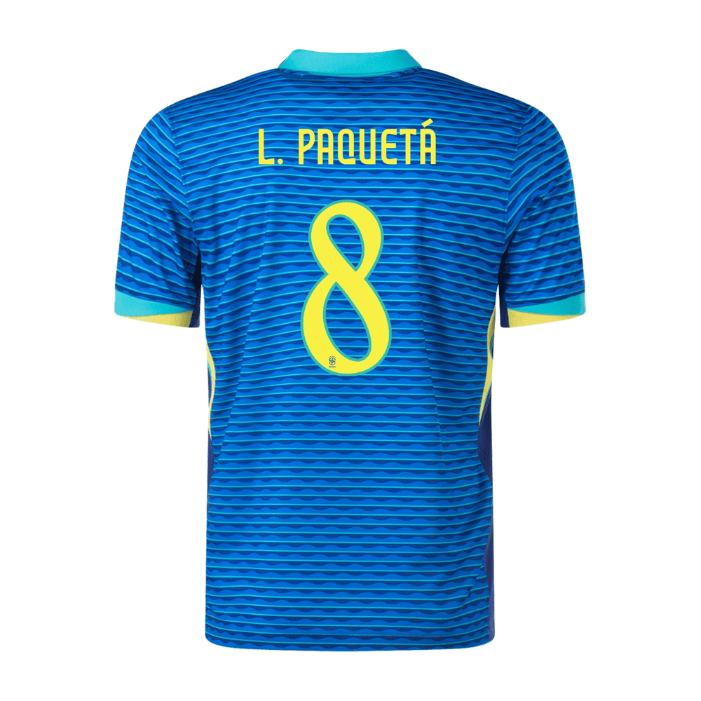 Lucas Paquetá 8 Brazil National Team 2024 Away Stadium Men Jersey - Blue