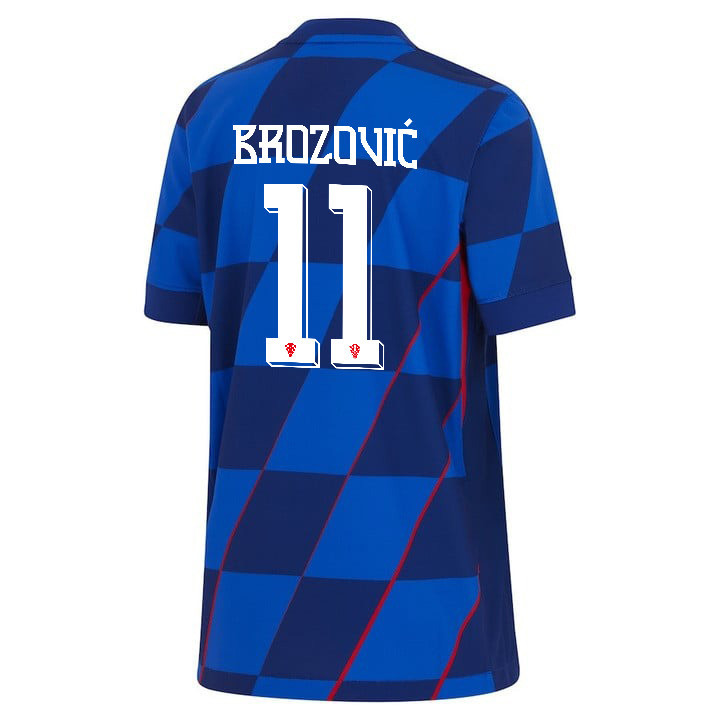 Marcelo Brozović 11 Croatia National Team 2024 Away YOUTH Jersey - Blue