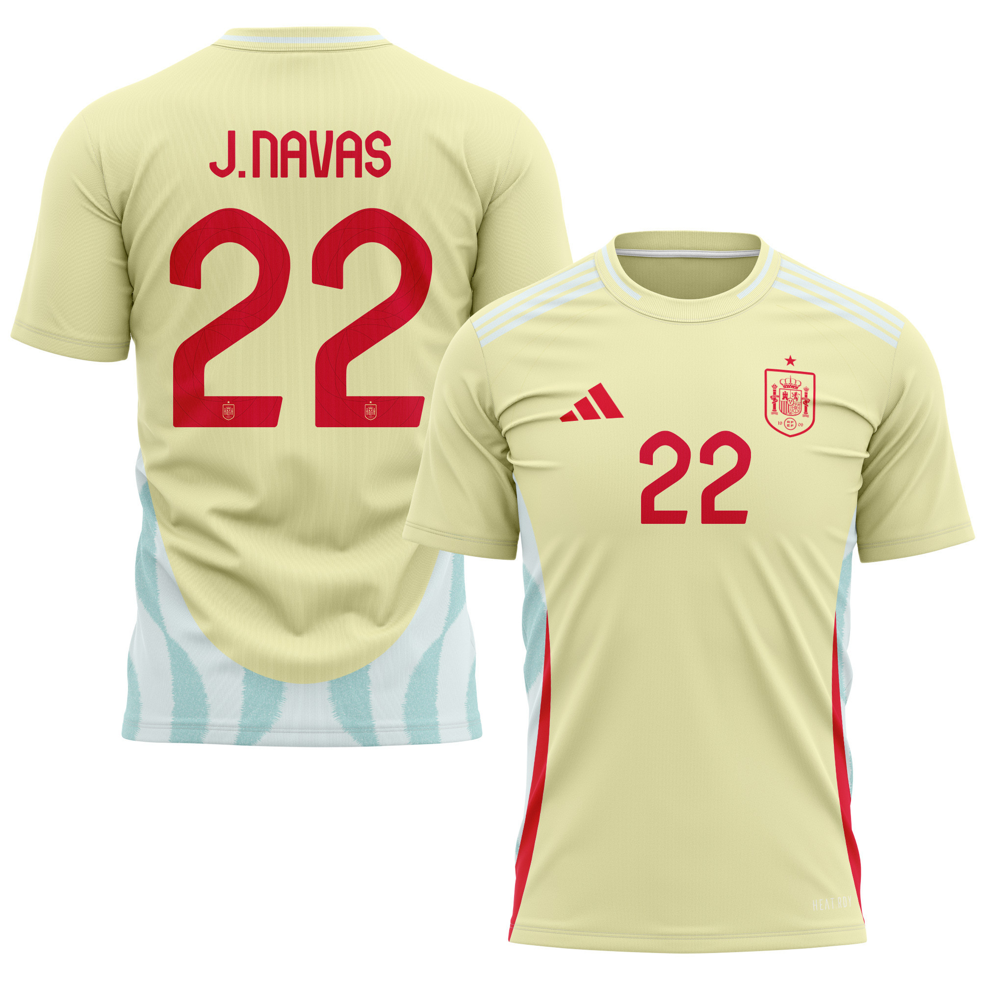 Jesús Navas 22 Spain National Team 2024 Away Kits AOP T-shirt - Yellow