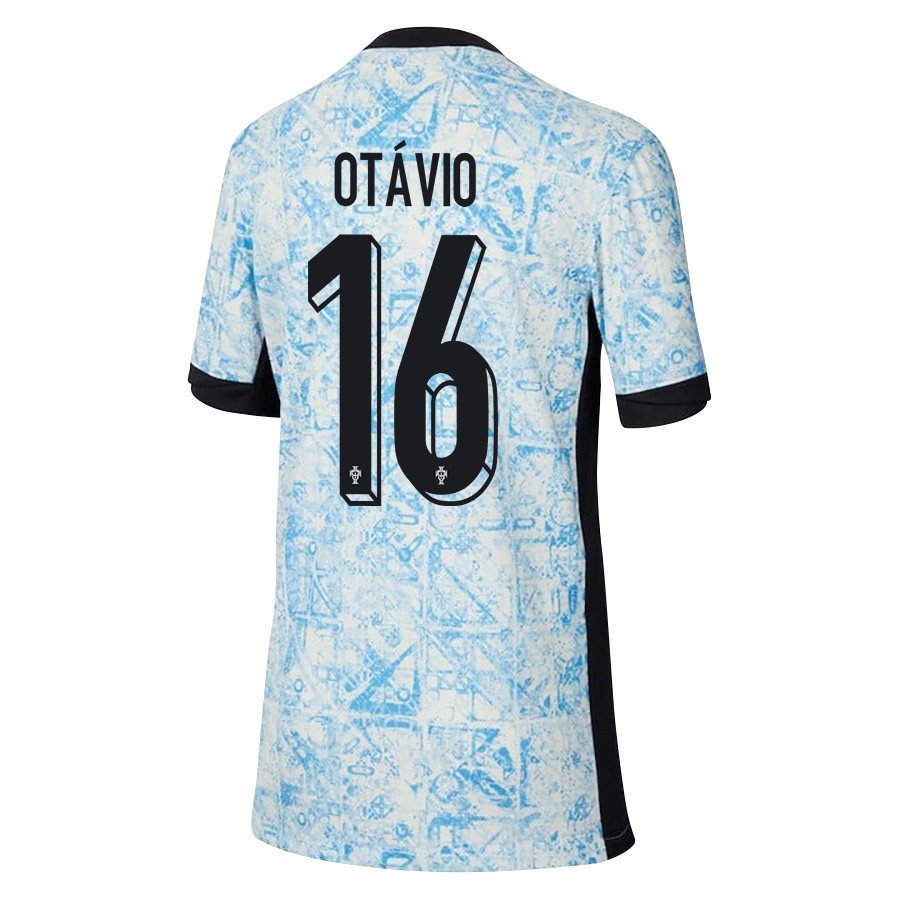 Otávio 16 Portugal National Team 2024/25 Away YOUTH Jersey - Cream/Blue