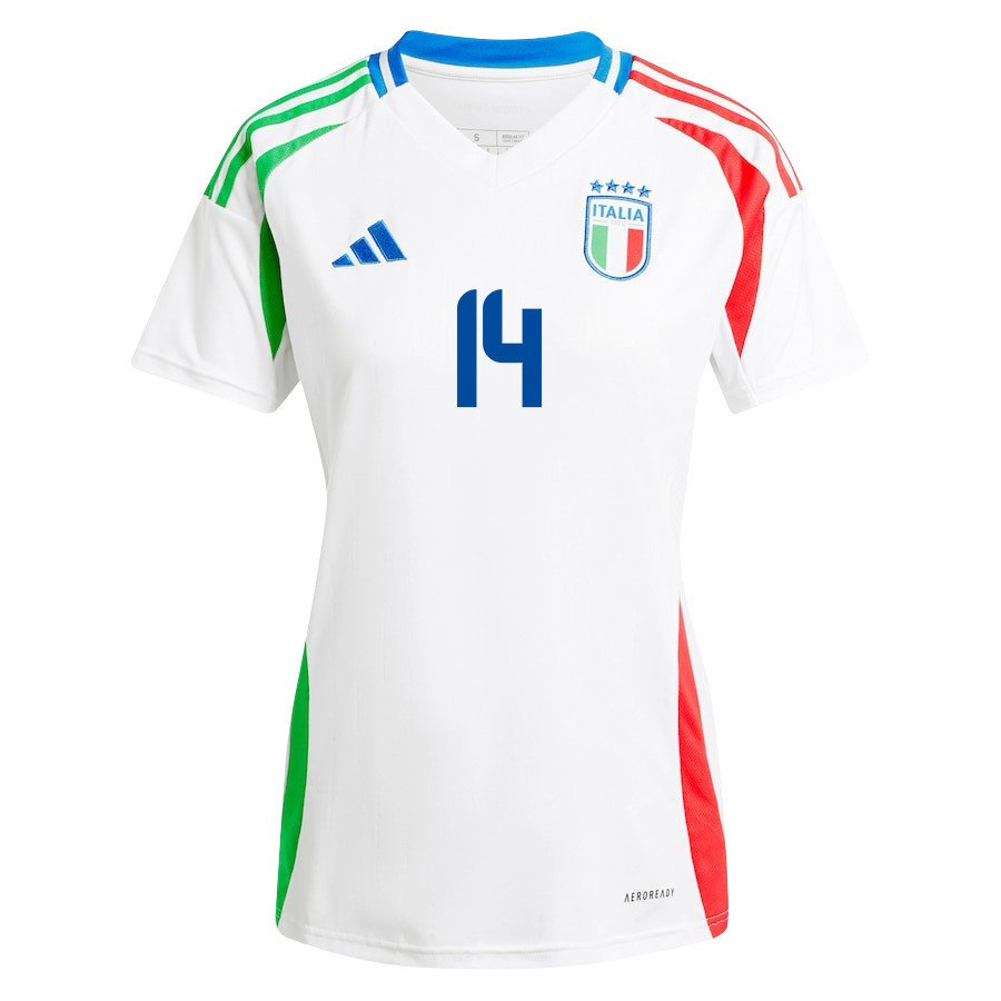 Federico Chiesa 14 Italy National Team 2024/25 Away Women Jersey - White