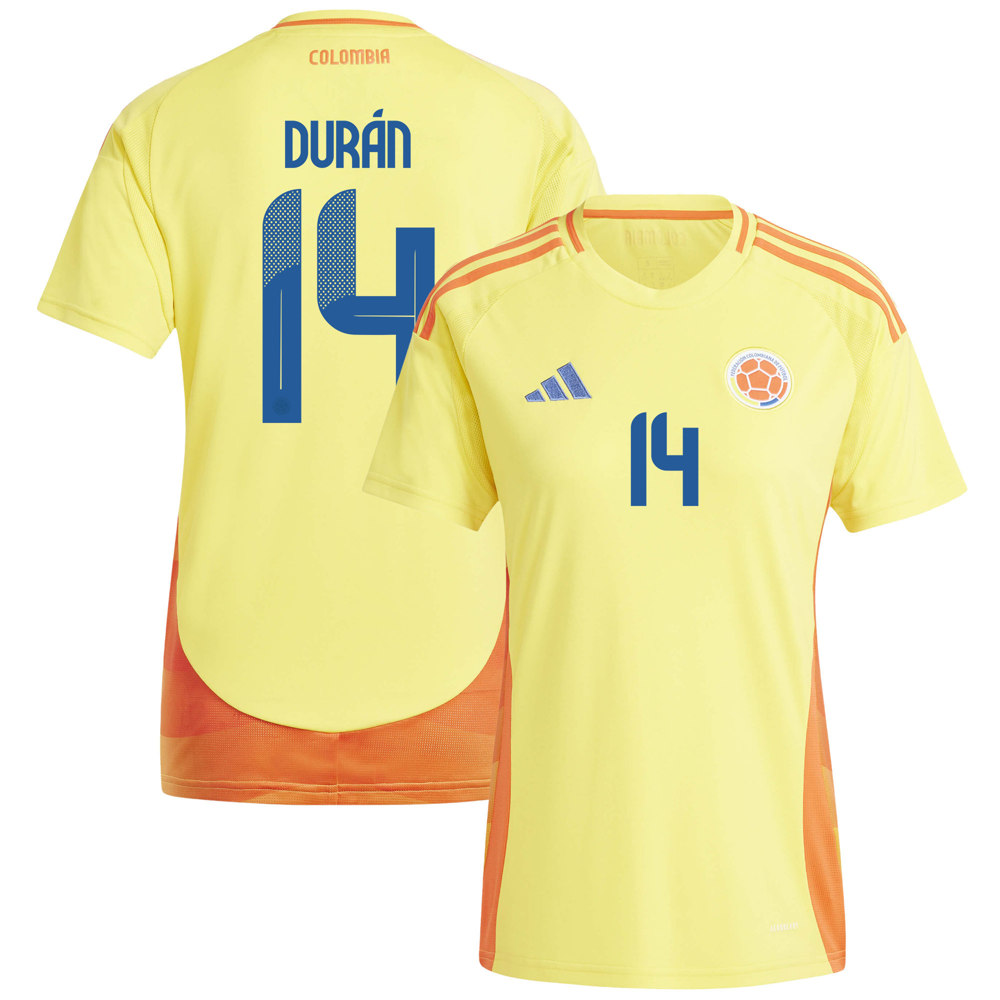 Jhon Durán 14 Colombia National Team 2024/25 Home Women Jersey - Yellow
