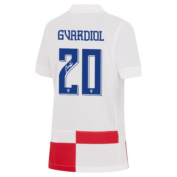 Joško Gvardiol 20 Signed Croatia National Team 2024 Home YOUTH Jersey Autographed - White