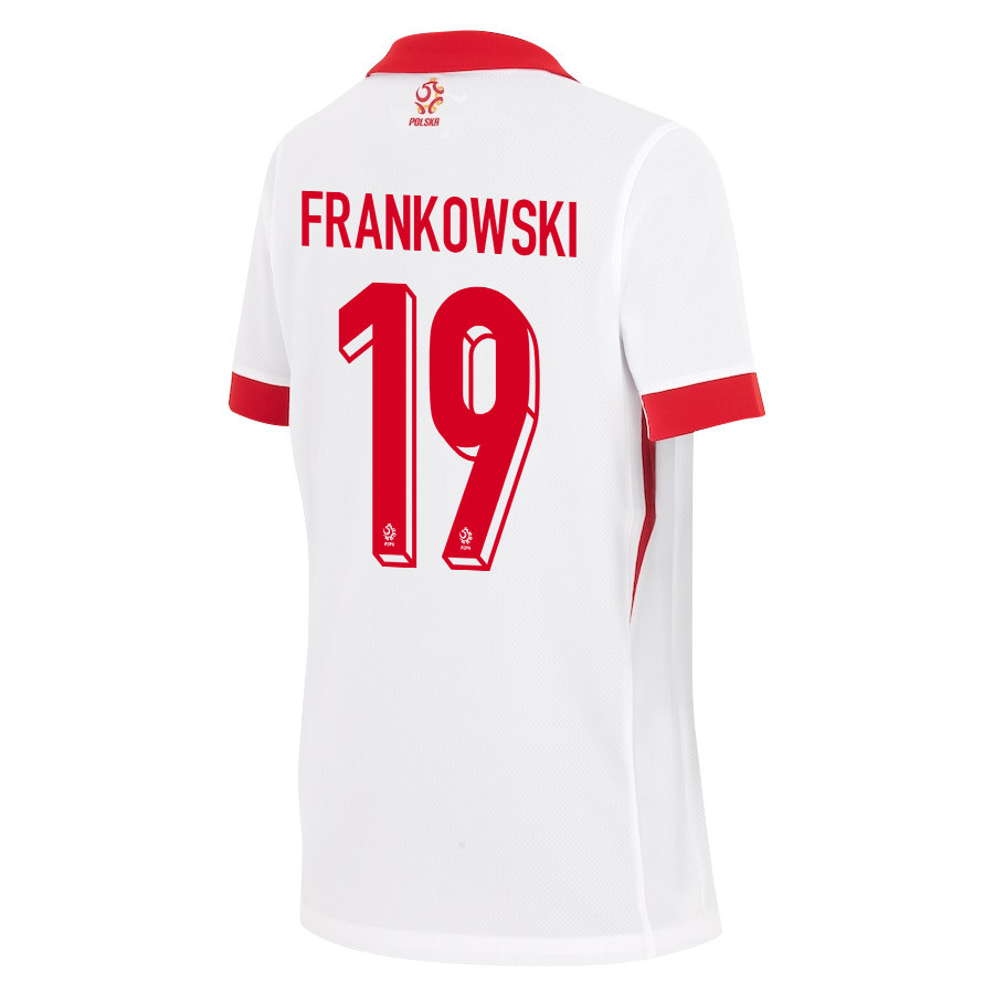 Przemysław Frankowski 19 Poland National Team 2024/25 Home YOUTH Jersey - White