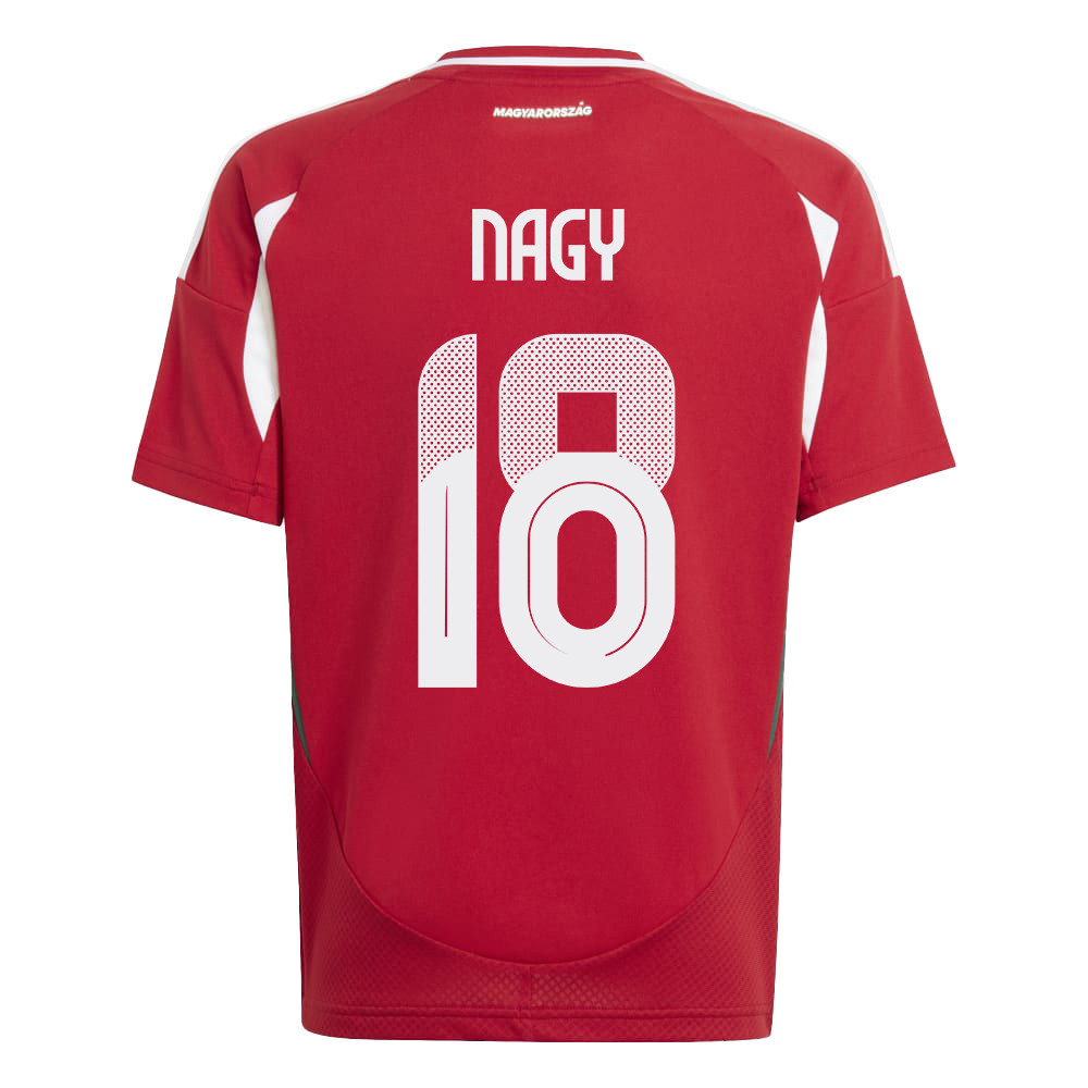 Zsolt Nagy 18 Hungary National Team 2024/25 Home YOUTH Jersey - Red