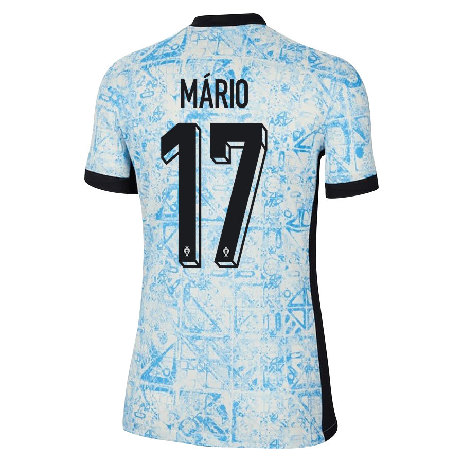 João Mário 17 Portugal National Team 2024/25 Away WOMEN Jersey - Cream/Blue