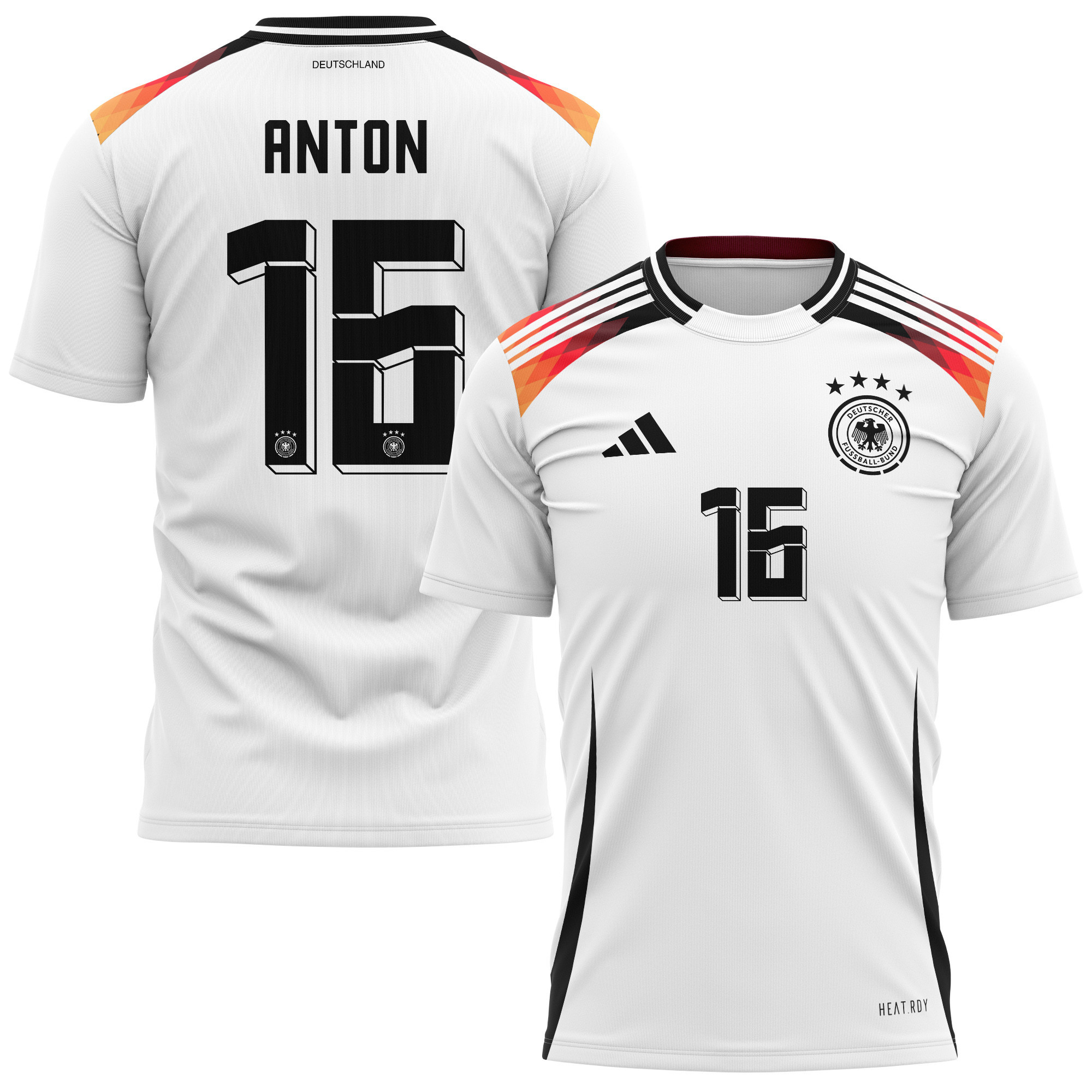 Waldemar Anton 16 Germany National Team 2024 Home Kits AOP T-shirt - White