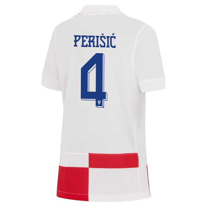 Ivan Perišić 4 Croatia National Team 2024 Home YOUTH Jersey - White