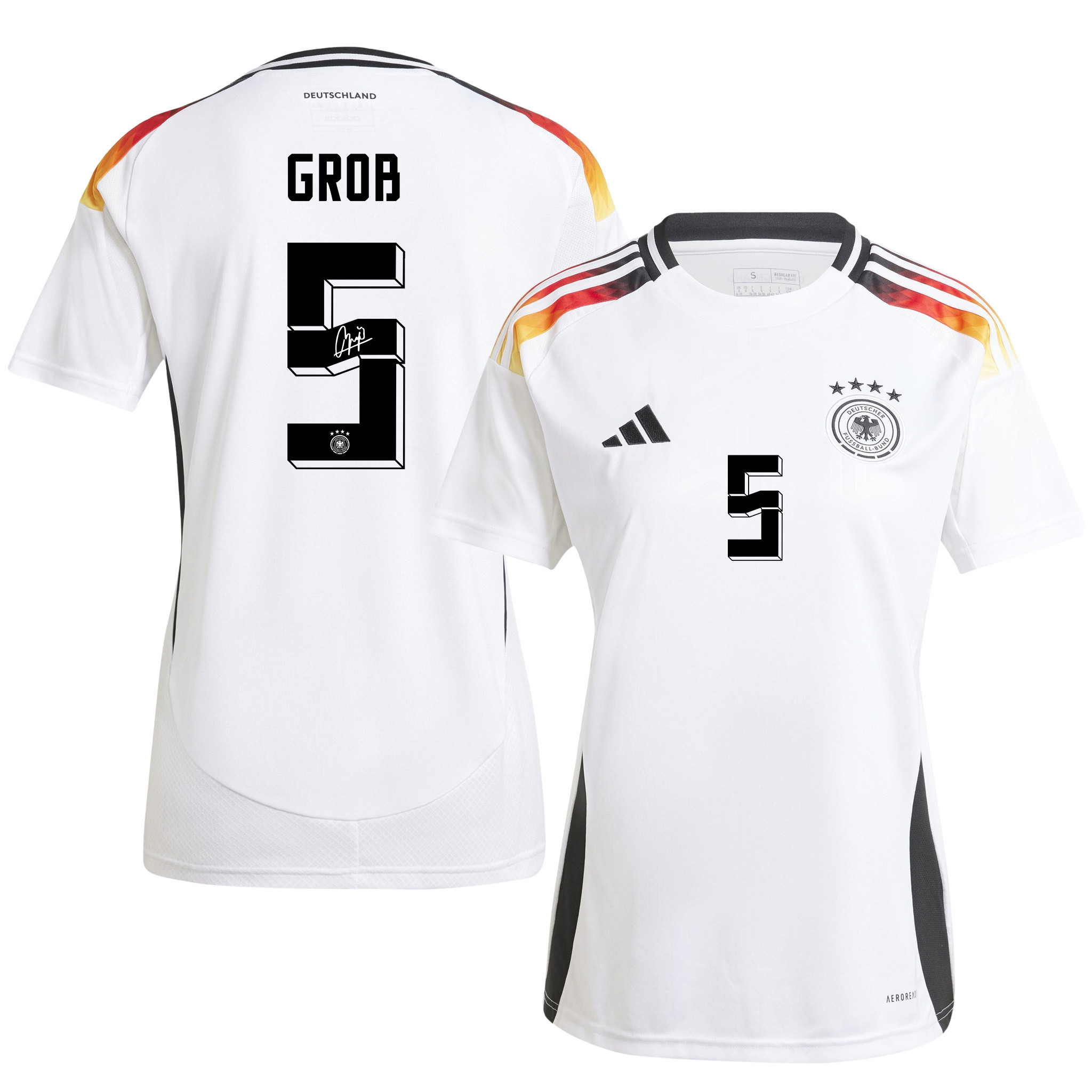 Pascal Groß 5 Signed Germany National Team 2024/25 Home Jersey Autographed - Women