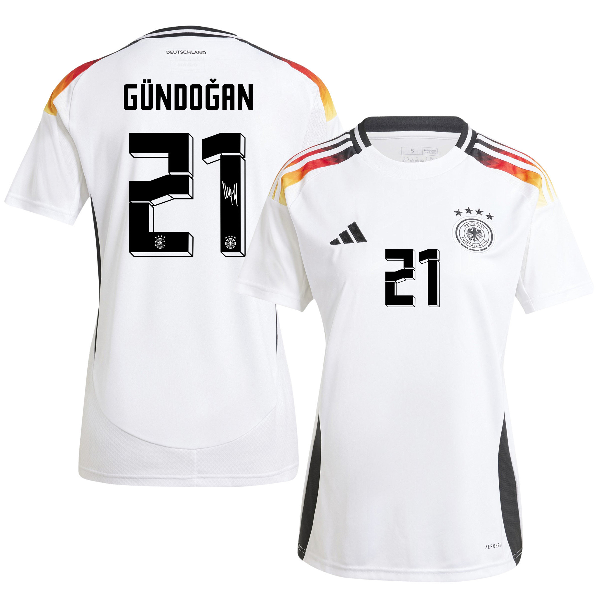 İlkay Gündoğan 21 Signed Germany National Team 2024/25 Home Jersey Autographed - Women