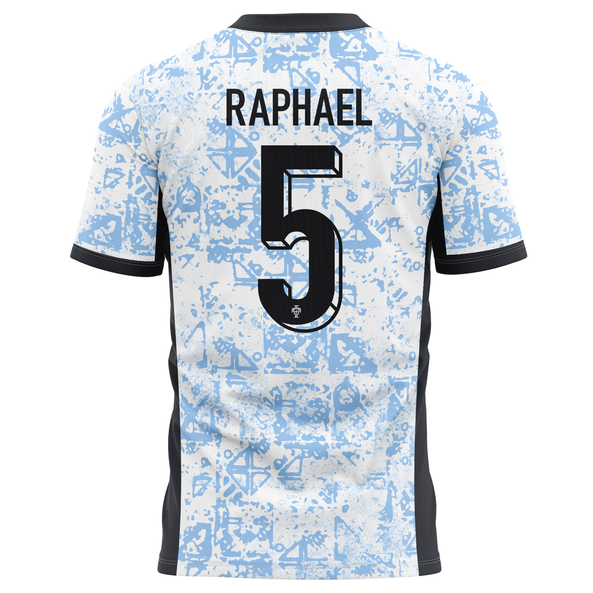 Raphaël Guerreiro 5 Portugal National Team 2024/25 Away Kits AOP T-shirt - Cream/Blue