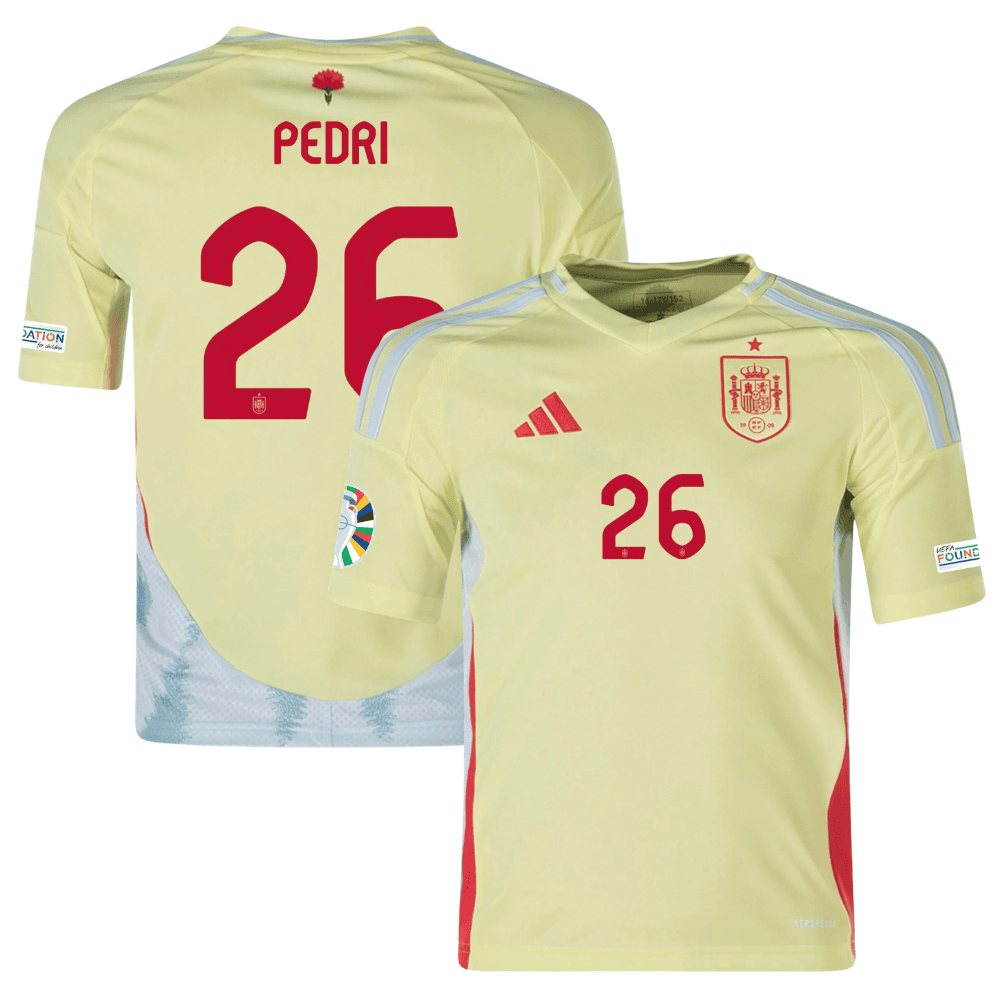 Pedri 26 Spain National Team 2024 Away YOUTH Jersey - Yellow