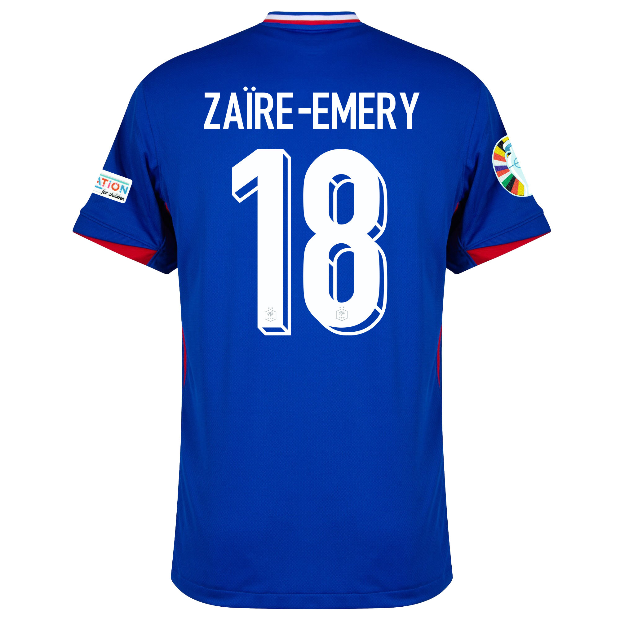 Warren Zaïre-Emery 18 France National Team 2024/25 Home Jersey - Euro UEFA Patch - Men, Blue