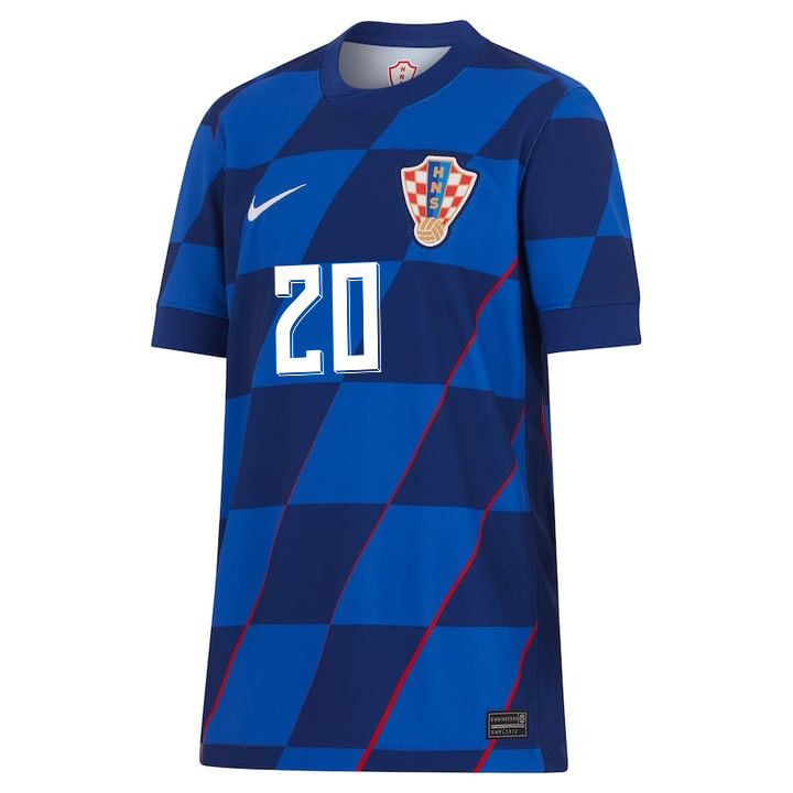 Joško Gvardiol 20 Signed Croatia National Team 2024 Away YOUTH Jersey Autographed - Navy