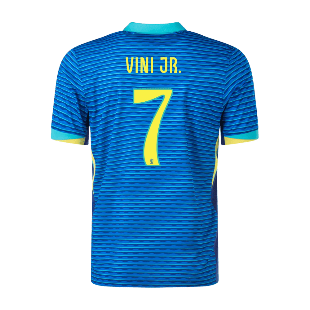 Vinicius Junior 7 Brazil National Team 2024 Away Stadium Men Jersey - Blue